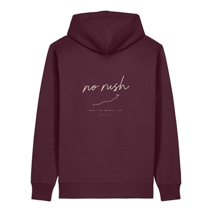 No Rush Hoodie Burgunder, Rückendruck