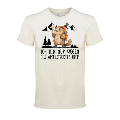 Apfelstrudel T-Shirt Unisex in Natural – Vorderansicht mit dem Motiv Apfelstrudel.