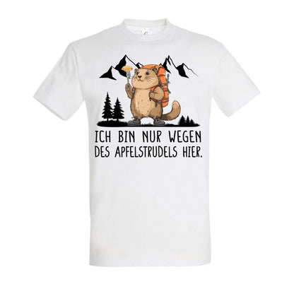 Apfelstrudel T-Shirt Unisex in White – Vorderansicht mit dem Motiv Apfelstrudel.
