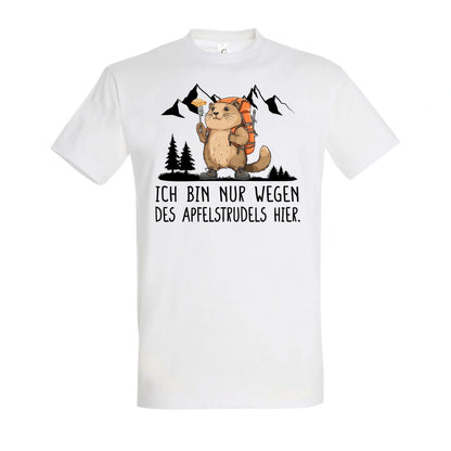 Apfelstrudel T-Shirt Unisex in White – Vorderansicht mit dem Motiv Apfelstrudel.