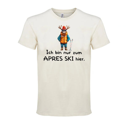 Apres Ski Fanatiker T-Shirt Unisex in Natural – Vorderansicht mit dem Motiv Après Ski Fanatiker.