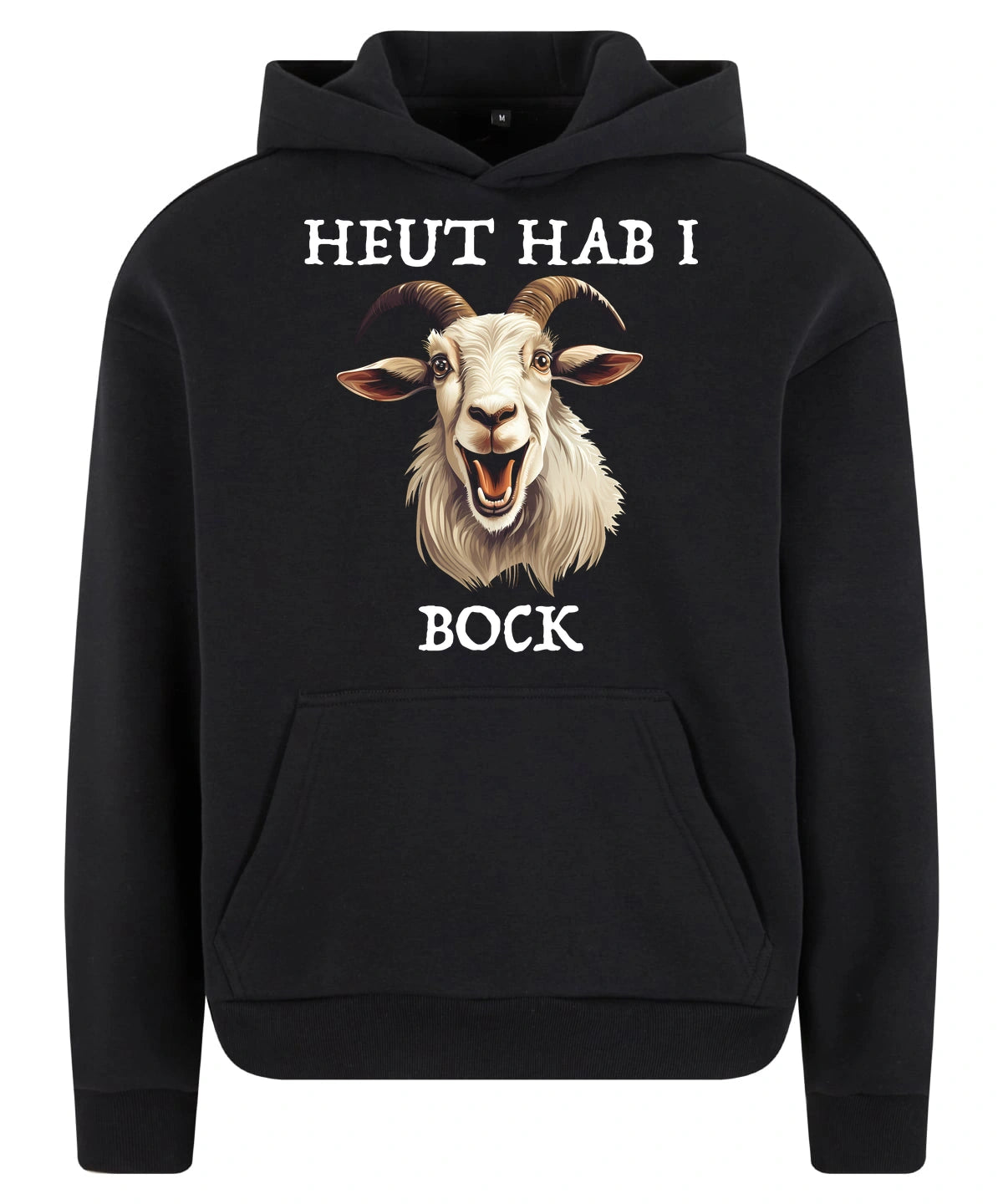 Bock Hoodie in Black – Vorderansicht mit dem Motiv Bock.
