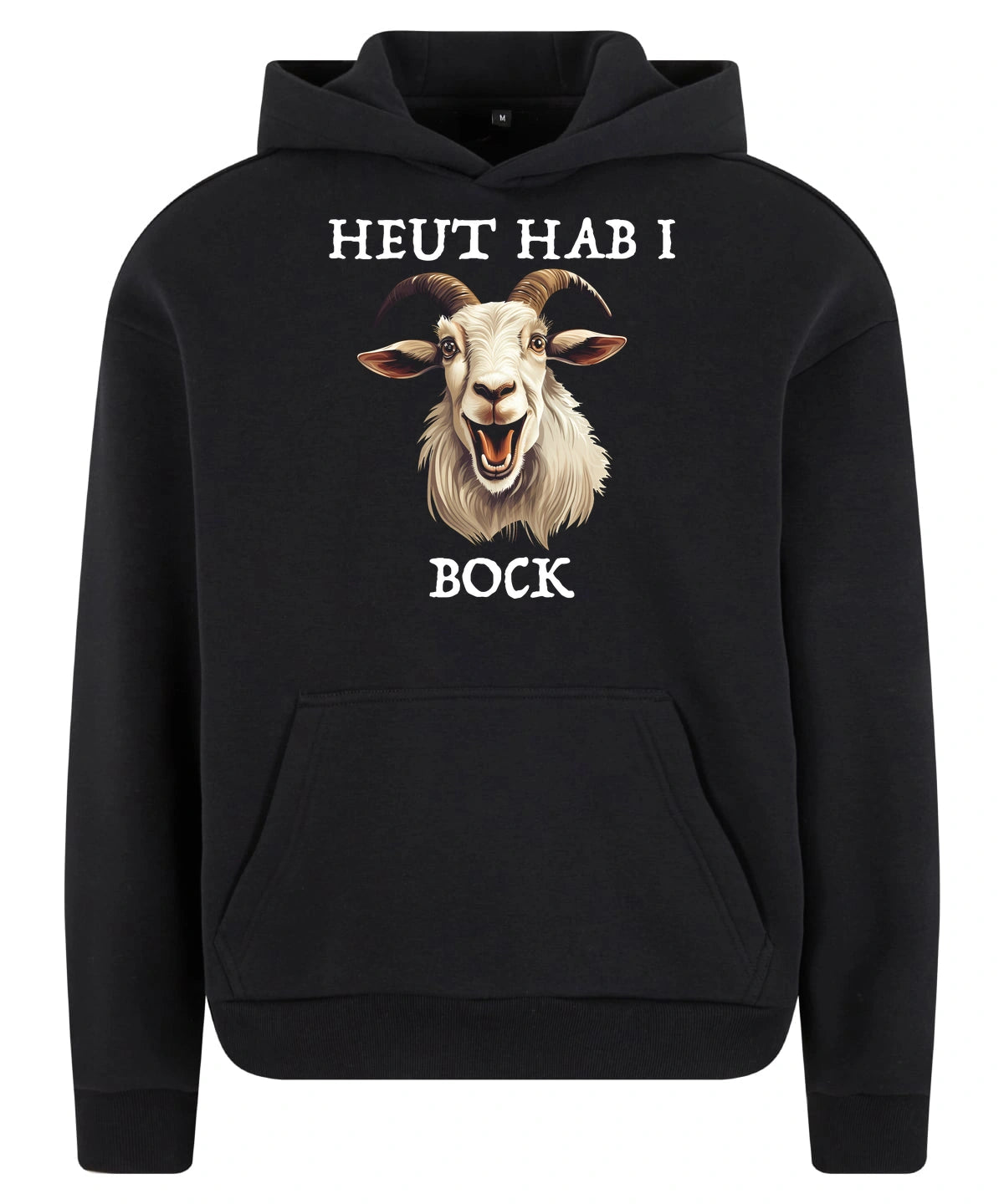 Bock Hoodie in Black – Vorderansicht mit dem Motiv Bock.