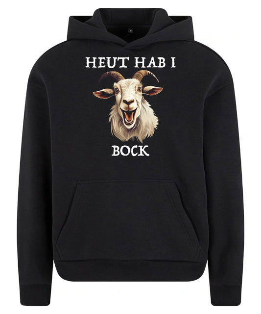 Bock Hoodie in Black – Vorderansicht mit dem Motiv Bock.