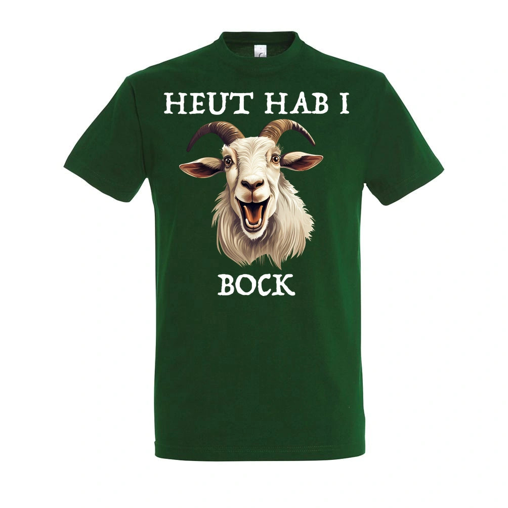 Bock T-Shirt Unisex in Bottle Green – Vorderansicht mit dem Motiv Bock.