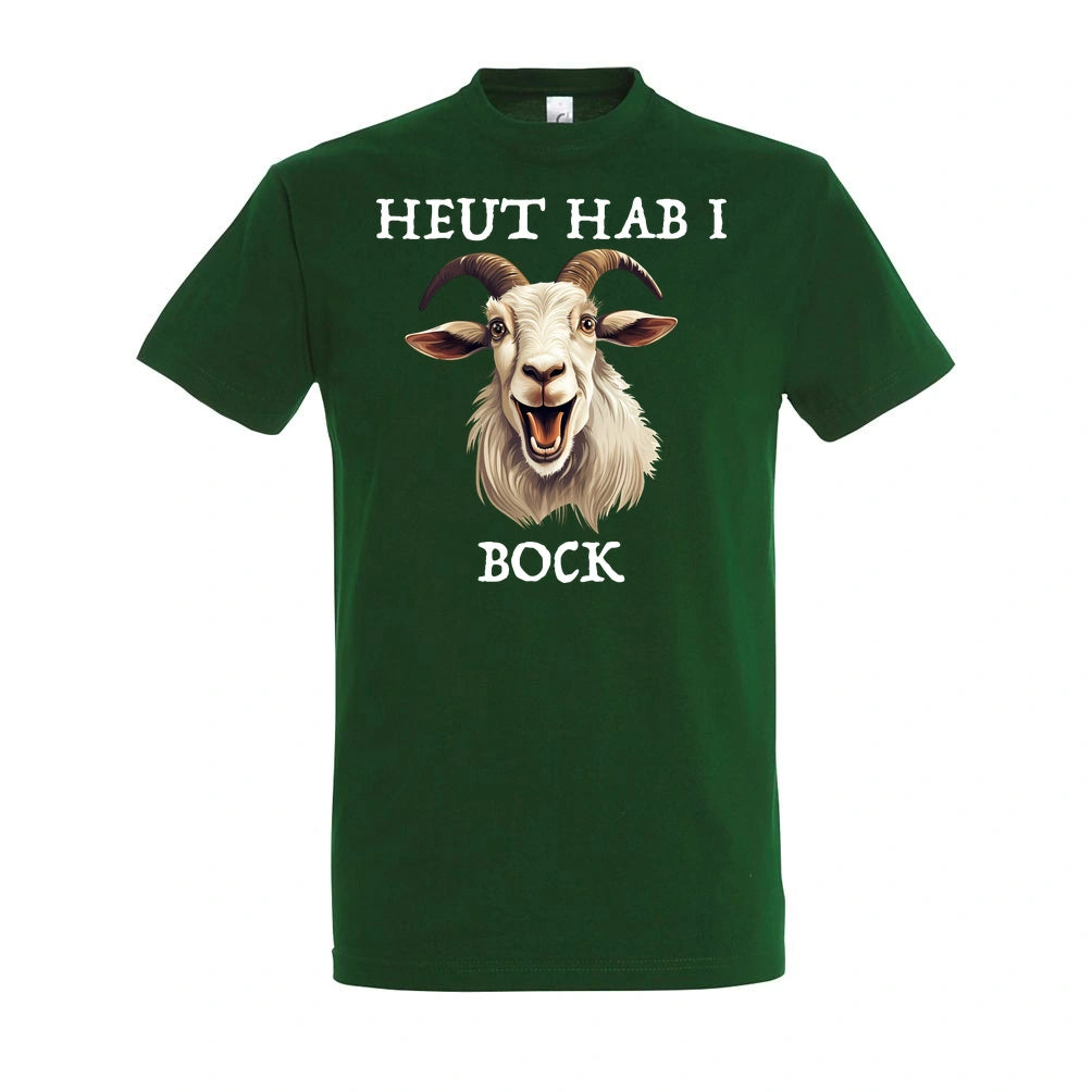 Bock T-Shirt Unisex in Bottle Green – Vorderansicht mit dem Motiv Bock.