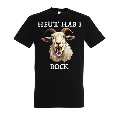 Bock T-Shirt Unisex in Deep Black – Vorderansicht mit dem Motiv Bock.
