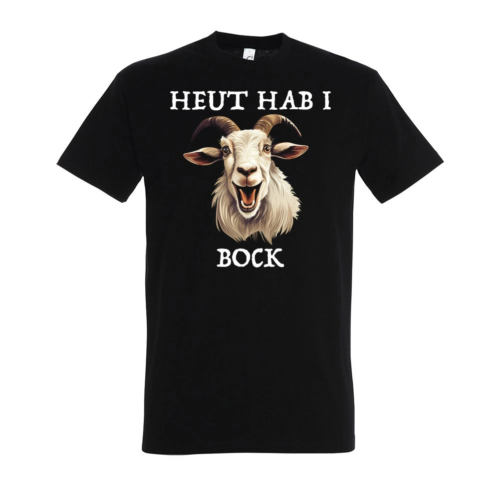 Bock T-Shirt Unisex in Deep Black – Vorderansicht mit dem Motiv Bock.
