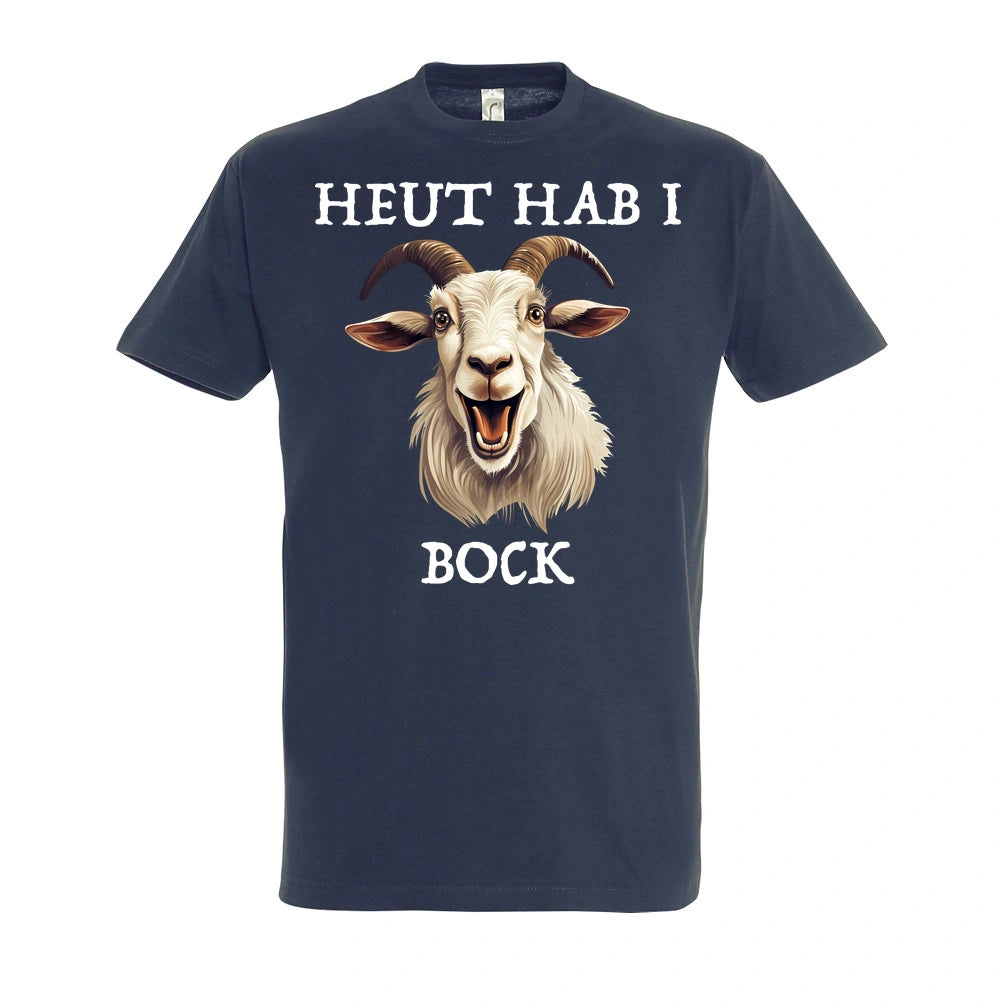 Bock T-Shirt Unisex in Navy – Vorderansicht mit dem Motiv Bock.