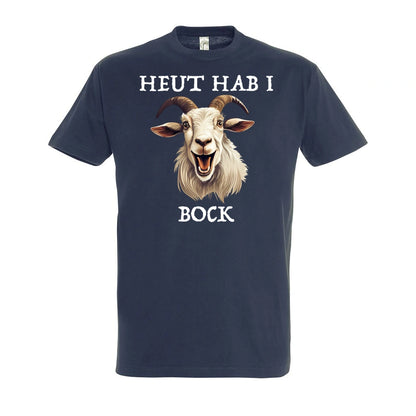 Bock T-Shirt Unisex in Navy – Vorderansicht mit dem Motiv Bock.