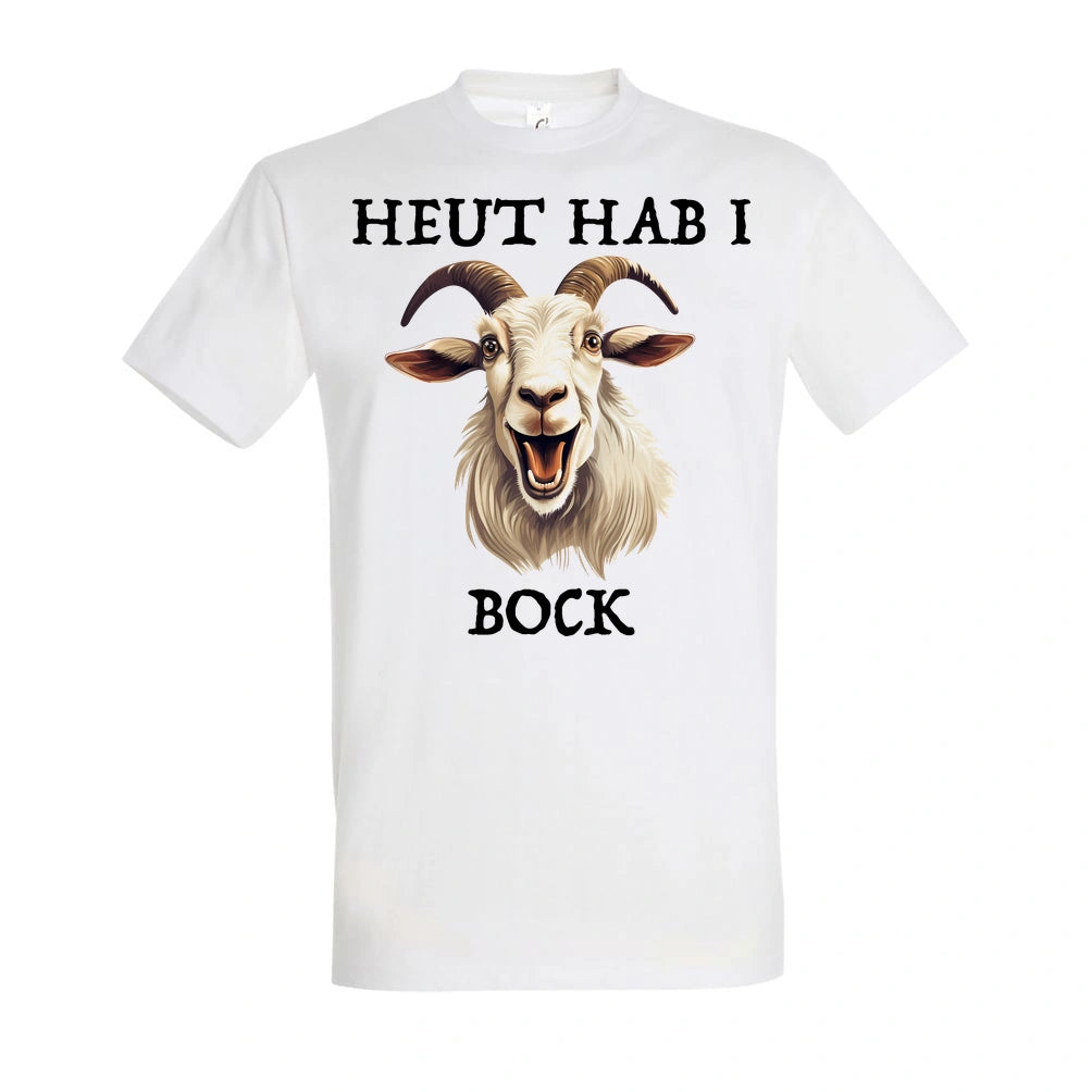 Bock T-Shirt Unisex in White – Vorderansicht mit dem Motiv Bock.