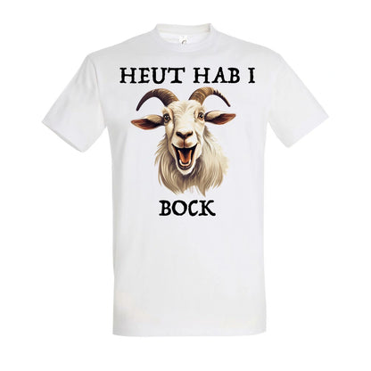 Bock T-Shirt Unisex in White – Vorderansicht mit dem Motiv Bock.