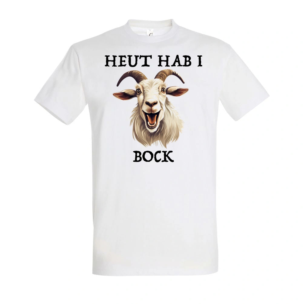 Bock T-Shirt Unisex in White – Vorderansicht mit dem Motiv Bock.
