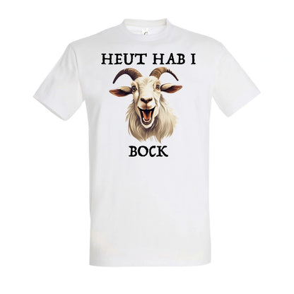 Bock T-Shirt Unisex in White – Vorderansicht mit dem Motiv Bock.