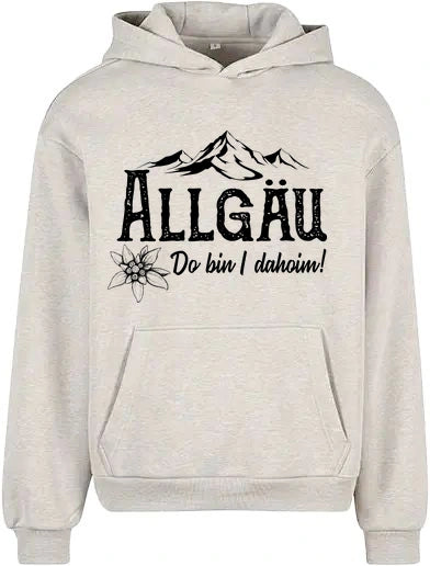 Dahoim Hoodie in Light Grey – Vorderansicht mit dem Motiv Dahoim.