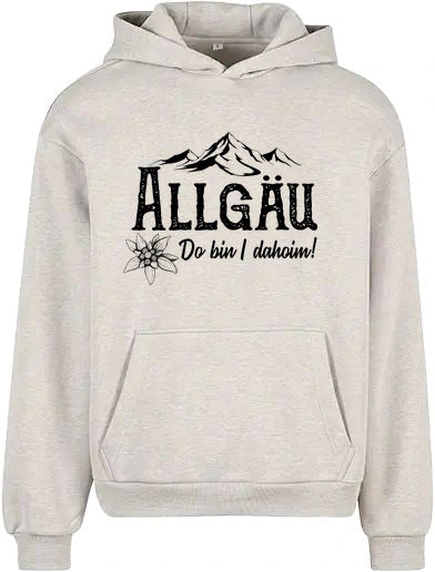 Dahoim Hoodie in Light Grey – Vorderansicht mit dem Motiv Dahoim.