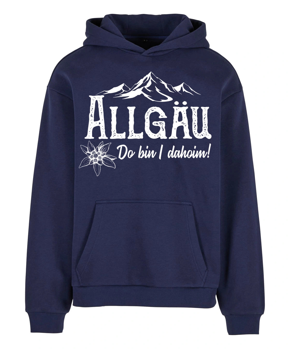 Dahoim Hoodie in Navy – Vorderansicht mit dem Motiv Dahoim.