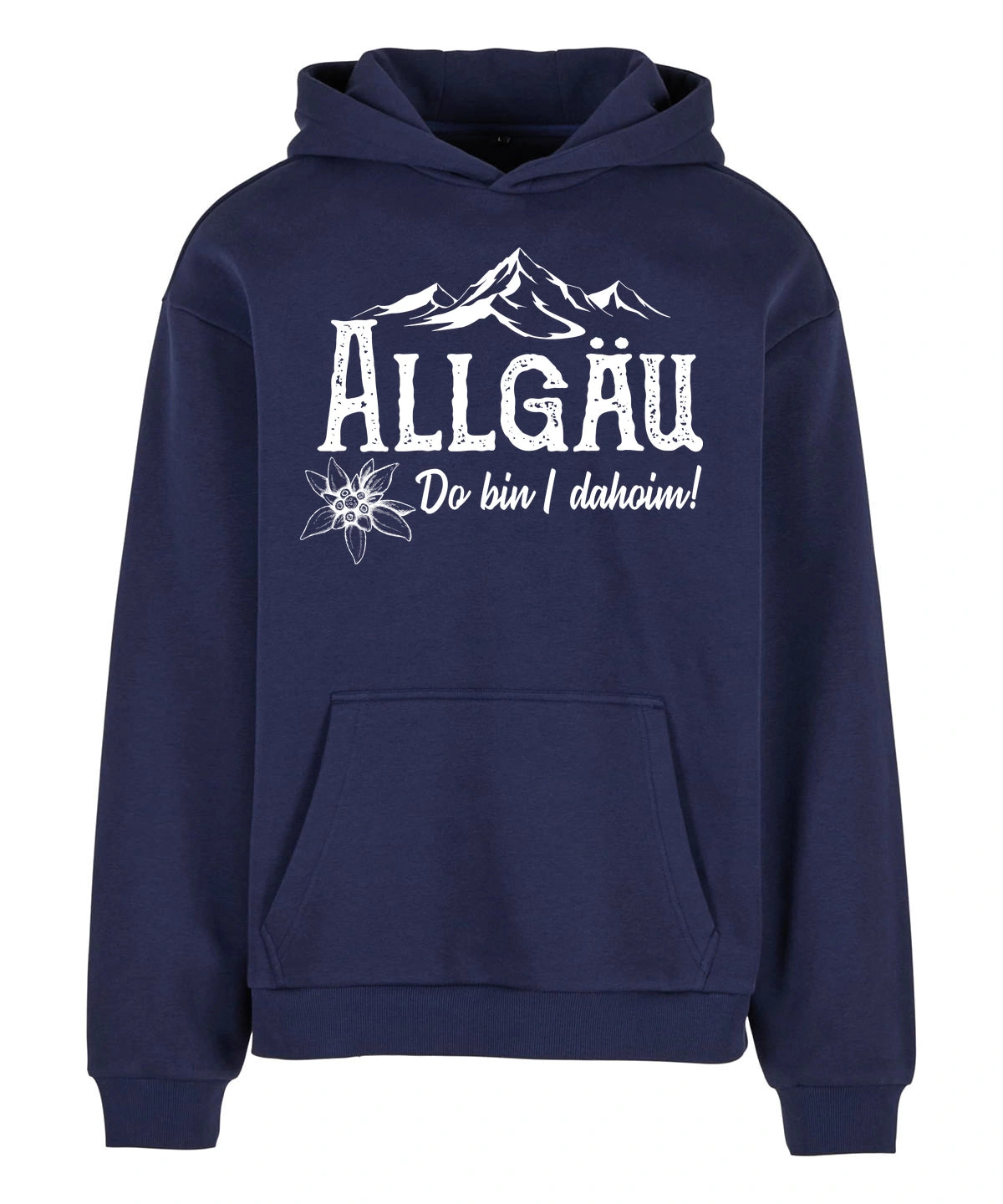 Dahoim Hoodie in Navy – Vorderansicht mit dem Motiv Dahoim.