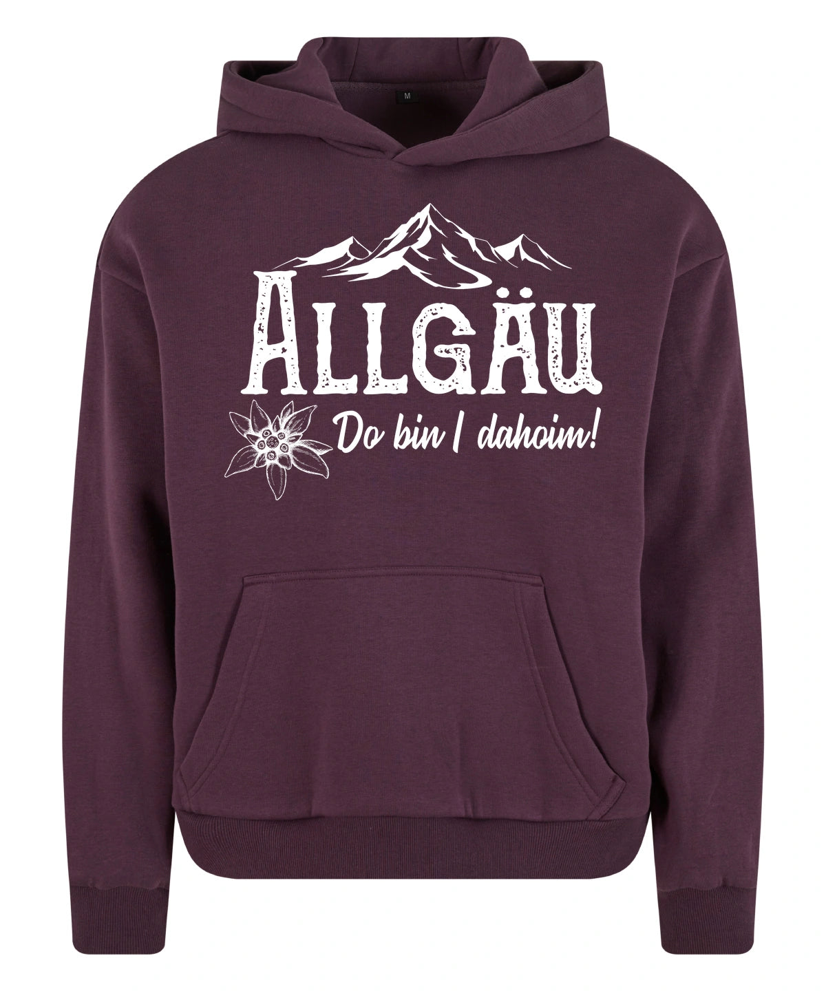 Dahoim Hoodie in Plum Purple – Vorderansicht mit dem Motiv Dahoim.