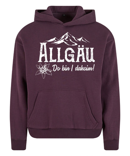 Dahoim Hoodie in Plum Purple – Vorderansicht mit dem Motiv Dahoim.
