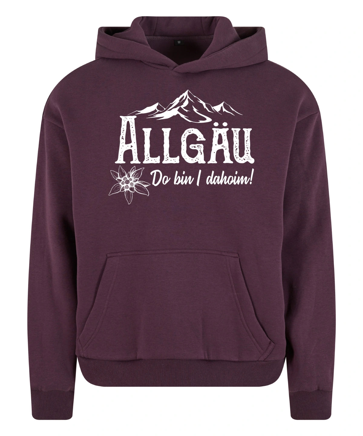 Dahoim Hoodie in Plum Purple – Vorderansicht mit dem Motiv Dahoim.