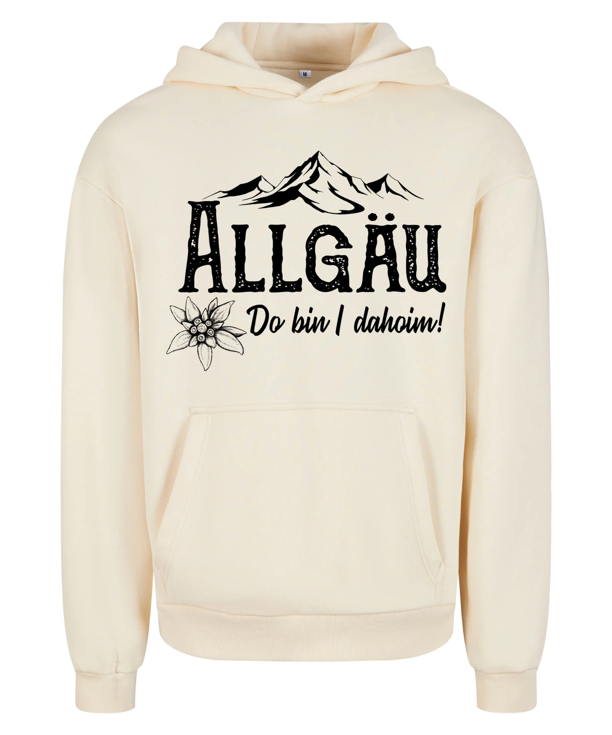 Dahoim Hoodie in White Sand – Vorderansicht mit dem Motiv Dahoim.