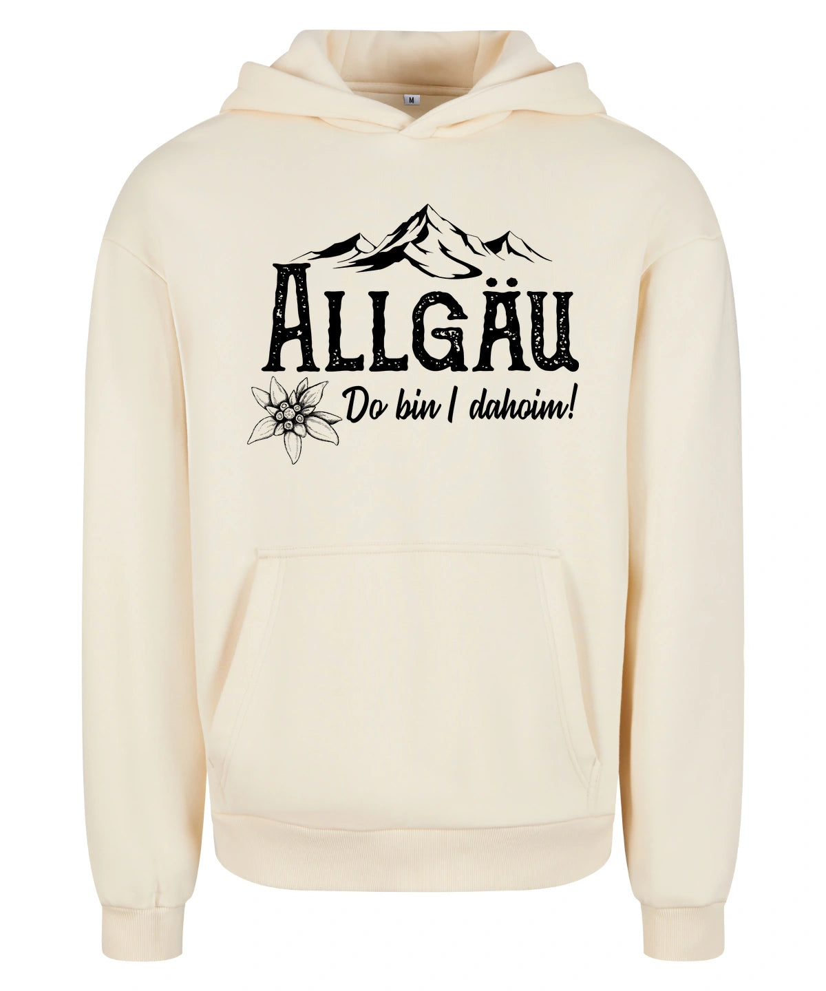 Dahoim Hoodie in White Sand – Vorderansicht mit dem Motiv Dahoim.