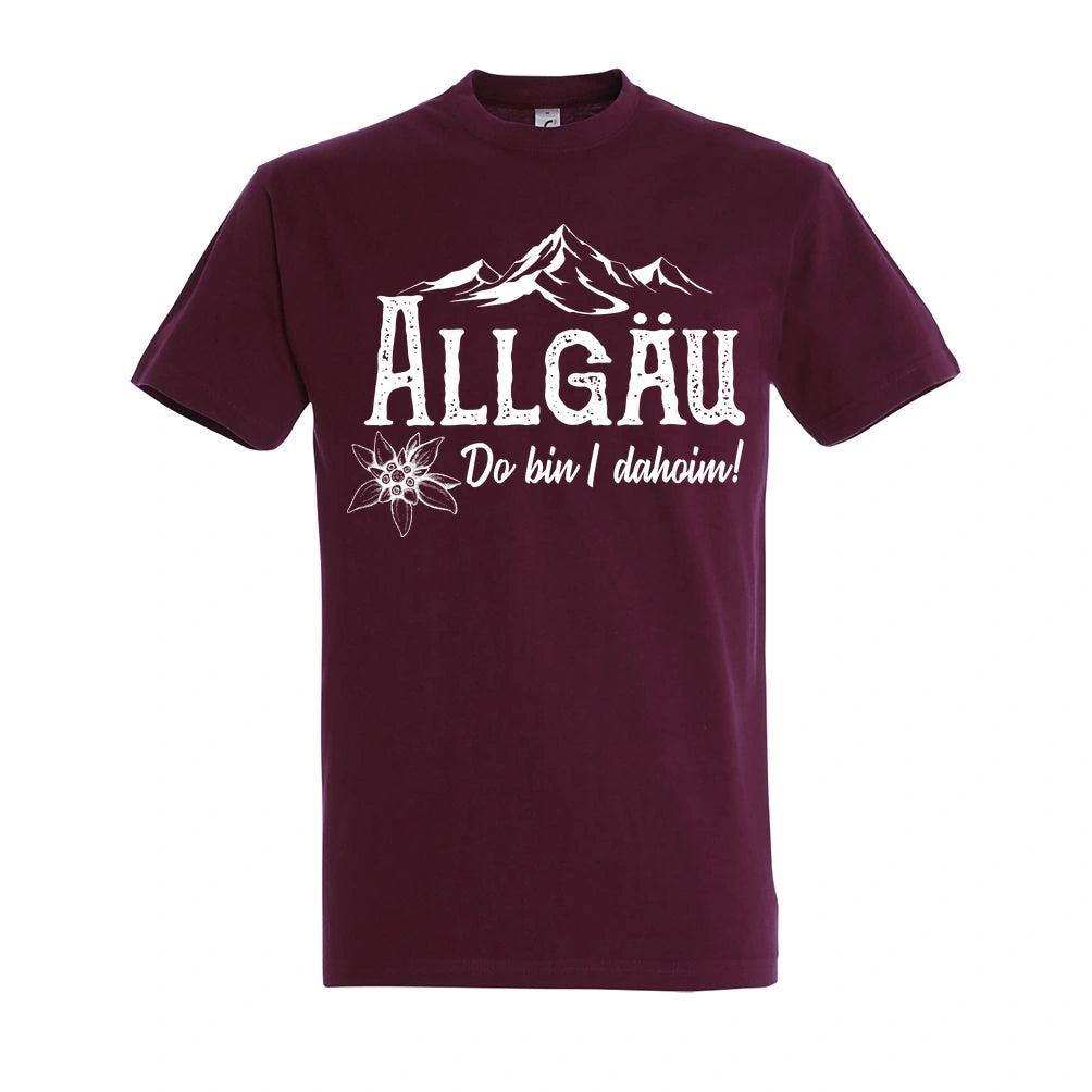 Dahoim T-Shirt Unisex in Burgundy – Vorderansicht mit dem Motiv Dahoim.