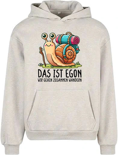 EGON Hoodie in Light Grey – Vorderansicht mit dem Motiv EGON.
