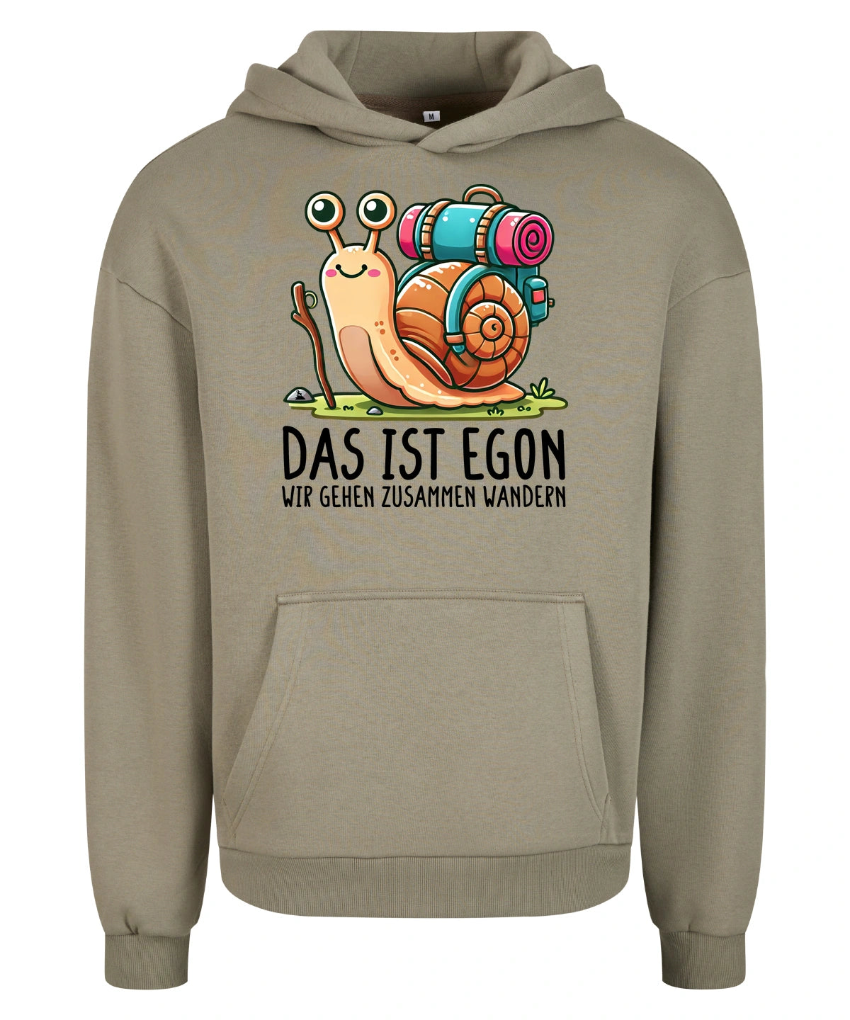EGON Hoodie in Pale Olive – Vorderansicht mit dem Motiv EGON.