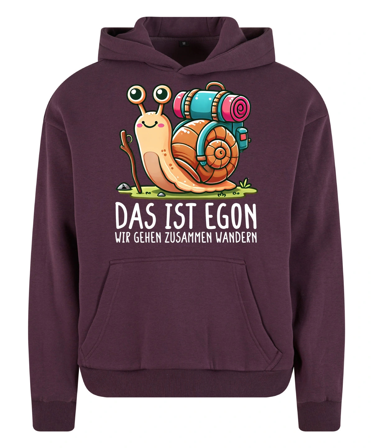 EGON Hoodie in Plum Purple – Vorderansicht mit dem Motiv EGON.