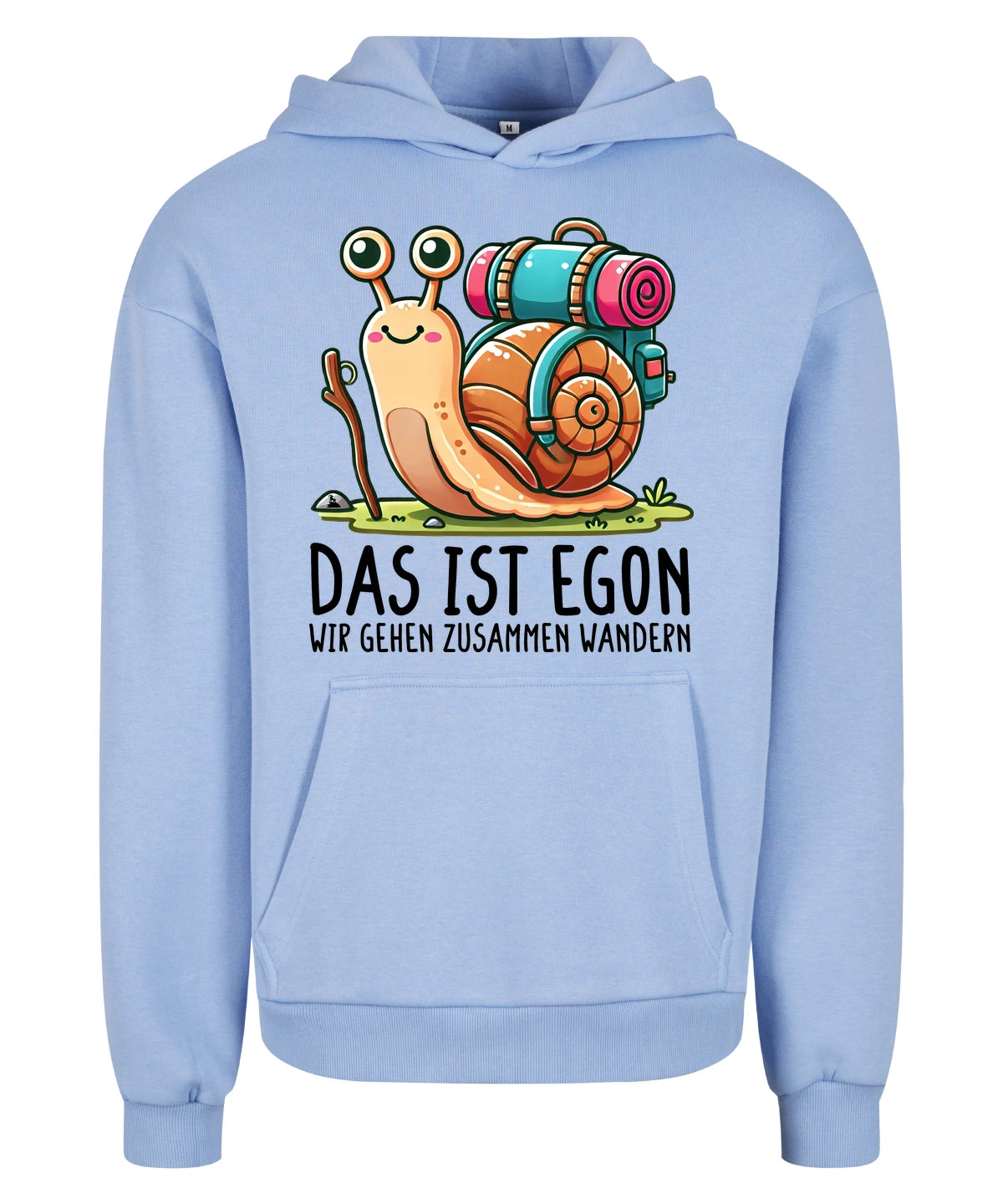 EGON Hoodie in Powder Blue – Vorderansicht mit dem Motiv EGON.
