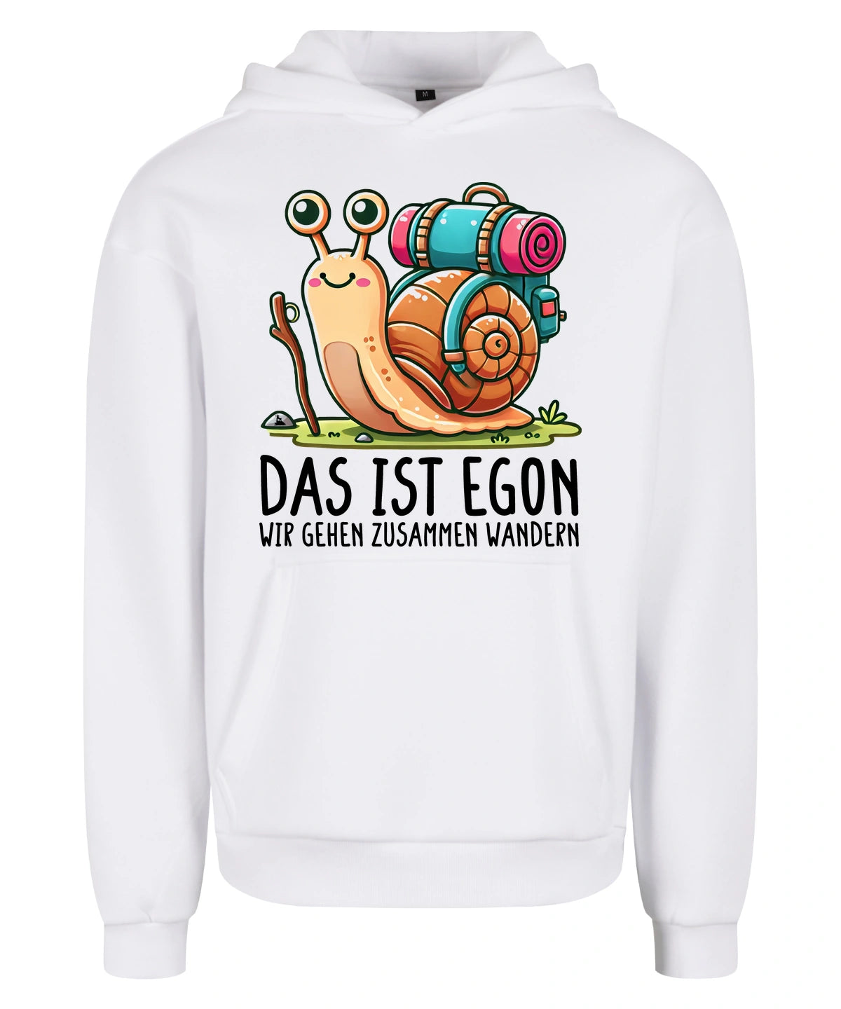 EGON Hoodie in White – Vorderansicht mit dem Motiv EGON.