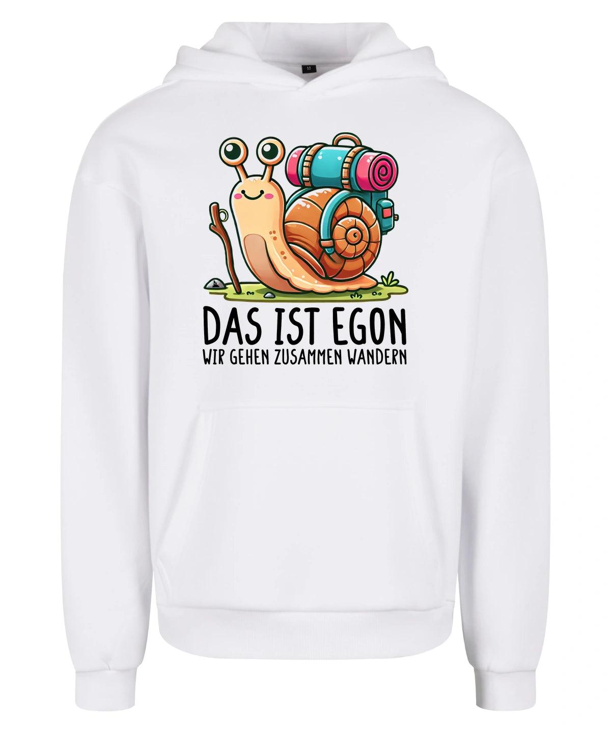 EGON Hoodie in White – Vorderansicht mit dem Motiv EGON.
