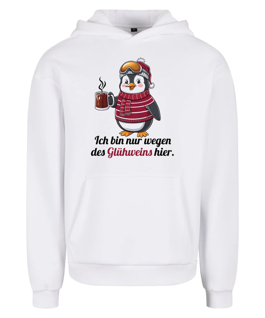 Glühwein Fanatiker Hoodie in White – Vorderansicht mit dem Motiv Glühwein Fanatiker.