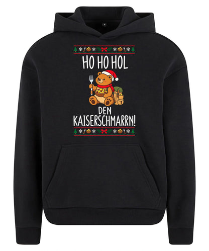 Ho Ho Hol Hoodie in Black – Vorderansicht mit Kaiserbär-Weihnachtsmotiv