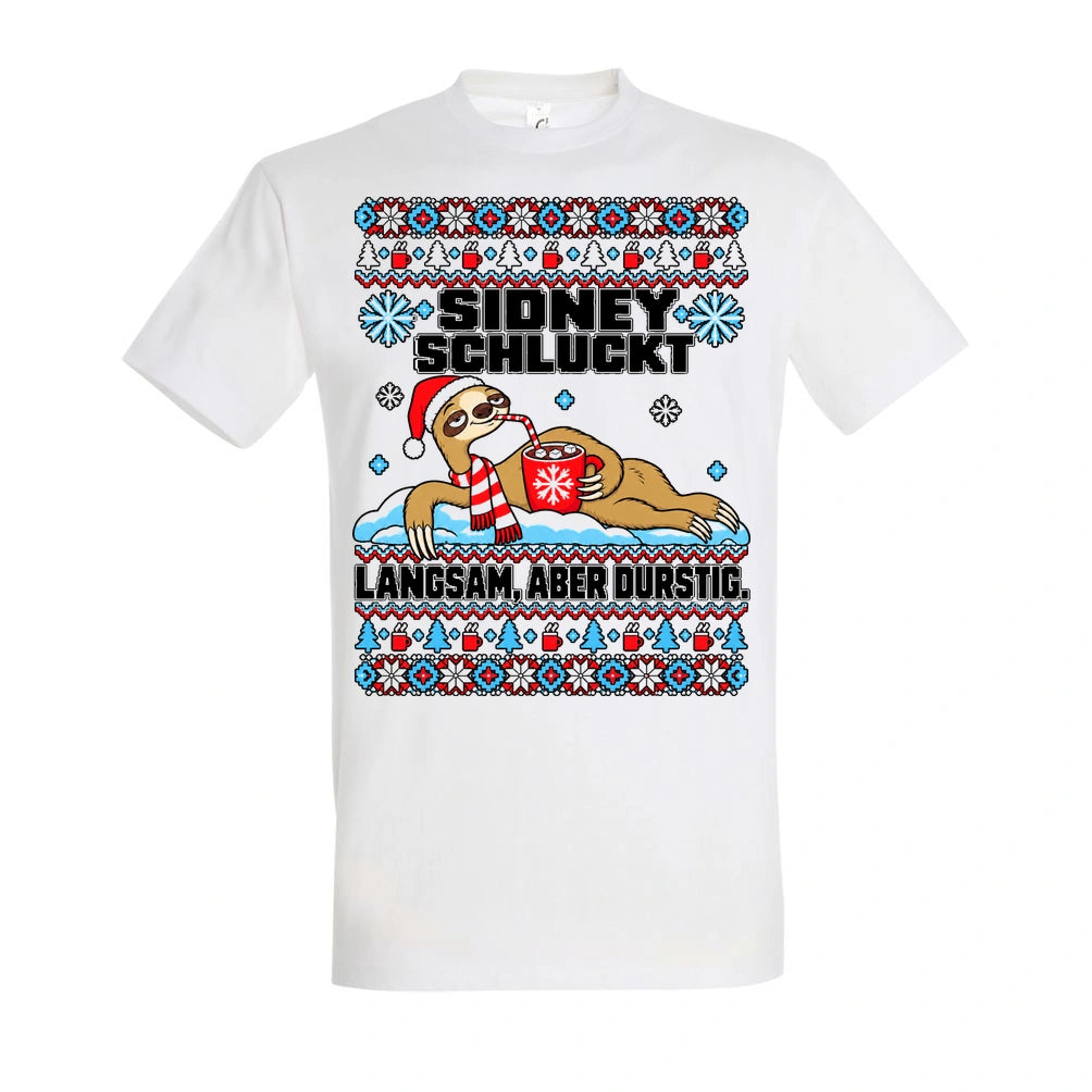 Sidney schluckt – T-Shirt Unisex in White – Vorderansicht, großer Frontdruck