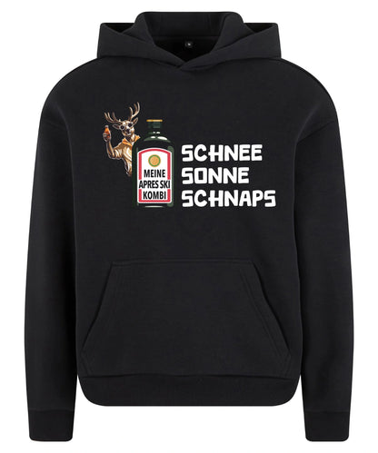 Meine Apres Ski Kombi Hoodie in Black – Vorderansicht mit dem Motiv Meine Apres Ski Kombi.
