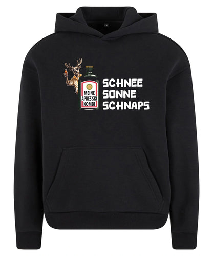 Meine Apres Ski Kombi Hoodie in Black – Vorderansicht mit dem Motiv Meine Apres Ski Kombi.