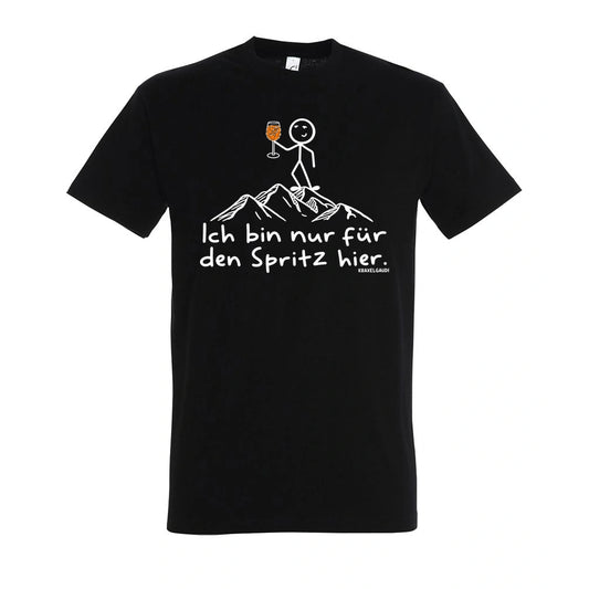 Spritz Bio T-Shirt Unisex in Deep Black – Vorderansicht mit dem Motiv Spritz.