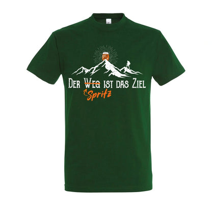 Zielspritz T-Shirt Unisex in Bottle Green – Vorderansicht mit dem Motiv Zielspritz.