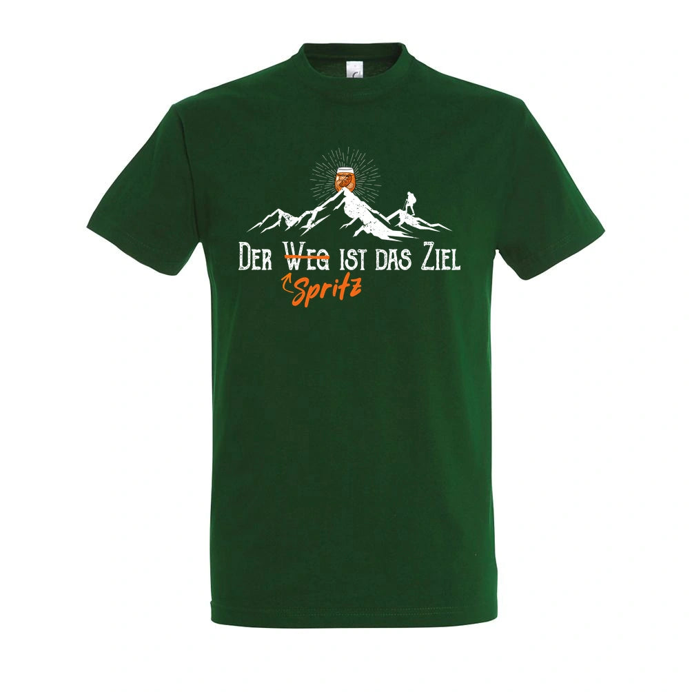 Zielspritz T-Shirt Unisex in Bottle Green – Vorderansicht mit dem Motiv Zielspritz.