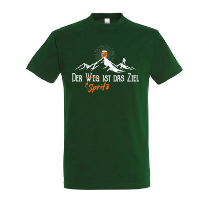Zielspritz T-Shirt Unisex in Bottle Green – Vorderansicht mit dem Motiv Zielspritz.