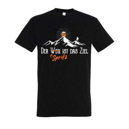 Zielspritz T-Shirt Unisex in Deep Black – Vorderansicht mit dem Motiv Zielspritz.