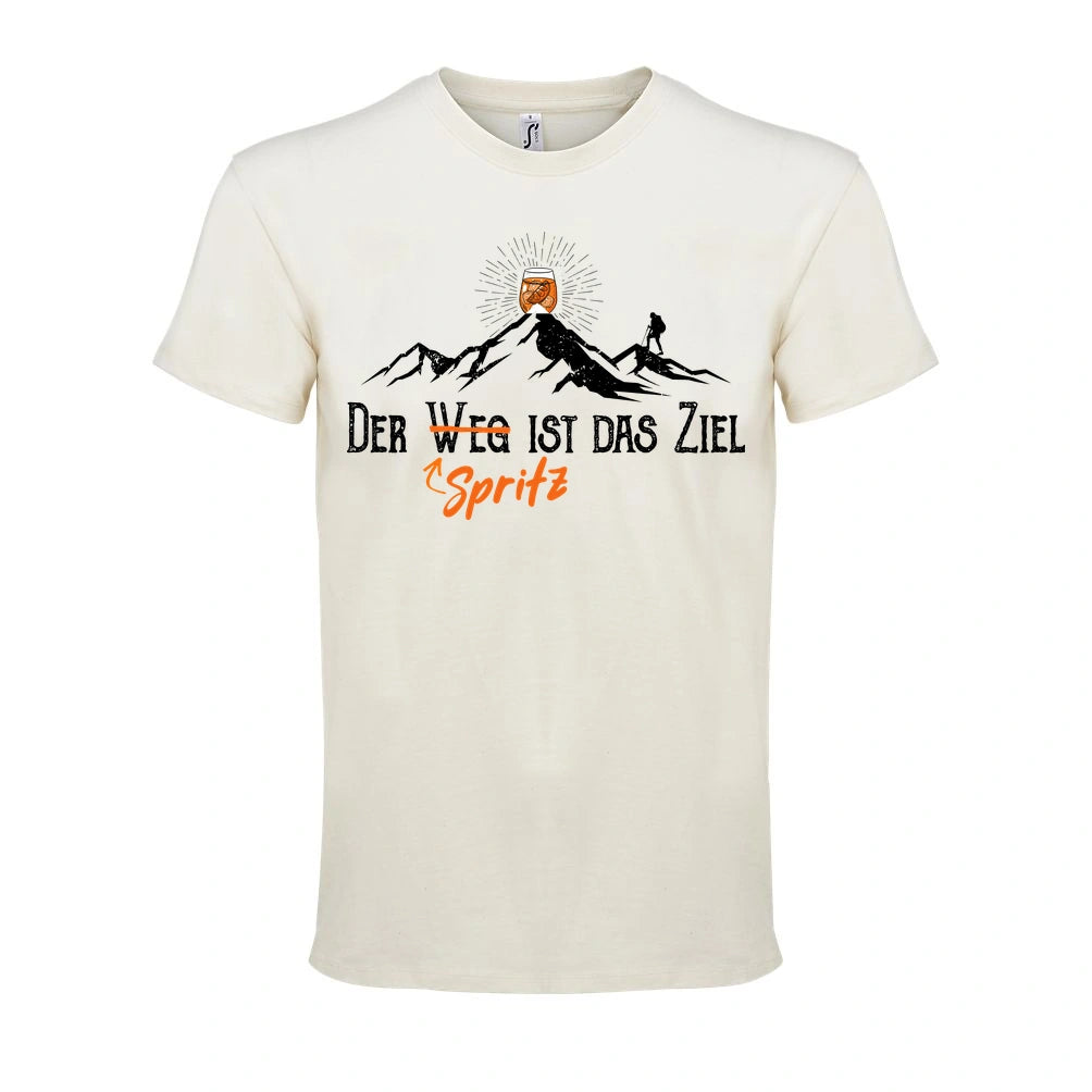 Zielspritz T-Shirt Unisex in Natural – Vorderansicht mit dem Motiv Zielspritz.