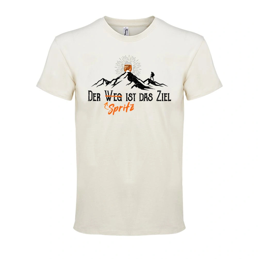 Zielspritz T-Shirt Unisex in Natural – Vorderansicht mit dem Motiv Zielspritz.
