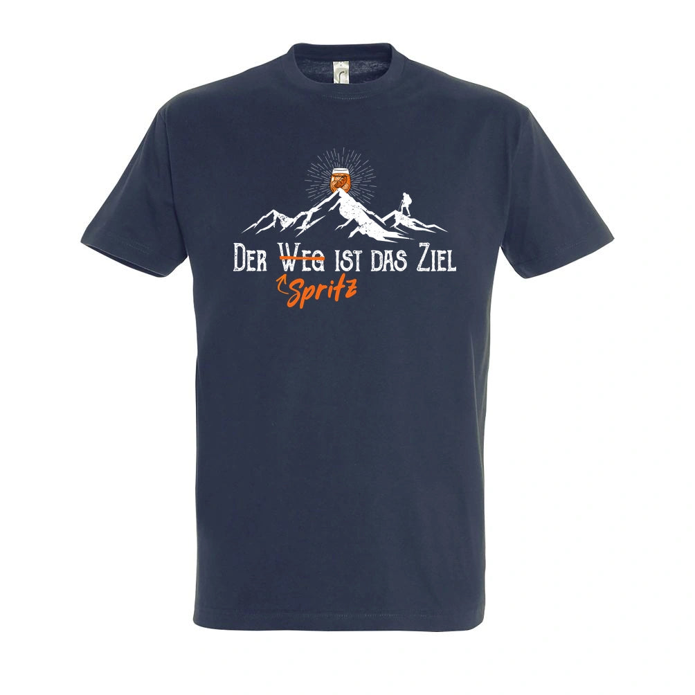 Zielspritz T-Shirt Unisex in Navy – Vorderansicht mit dem Motiv Zielspritz.