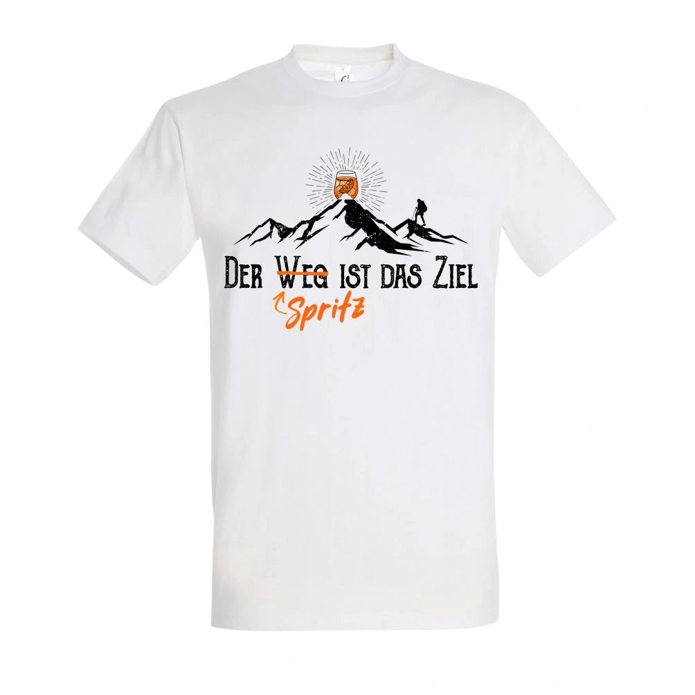 Zielspritz T-Shirt Unisex in White – Vorderansicht mit dem Motiv Zielspritz.