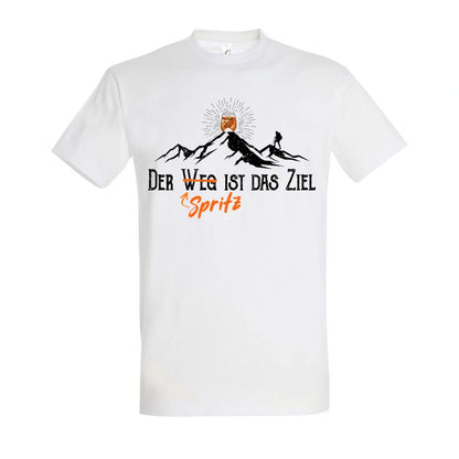 Zielspritz T-Shirt Unisex in White – Vorderansicht mit dem Motiv Zielspritz.