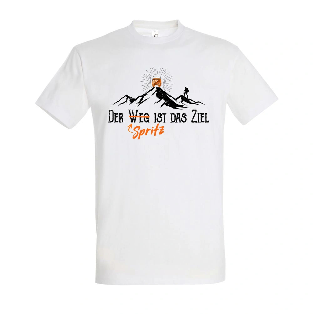 Zielspritz T-Shirt Unisex in White – Vorderansicht mit dem Motiv Zielspritz.